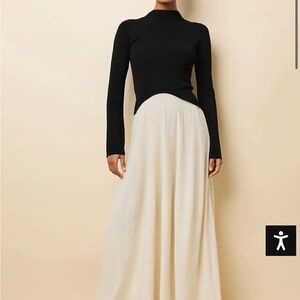Solid & Striped Soglio Dress Ecru / Noir - size medium
